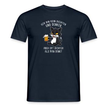 Ich Bin Kein Dichter Und Denker Biertrinker - Männer T-Shirt - Navy - Vorne - AI Model Male 178 light (178cm)
