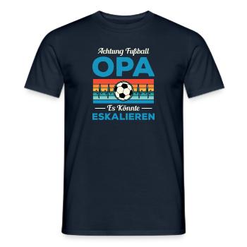 Fußball Opa Es Könnte Eskalieren Opi Sport - Männer T-Shirt - Navy - Vorne - AI Model Male 178 light (178cm)