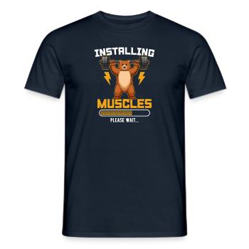 Installing Muscles Please Wait Fitness - Männer T-Shirt - Navy - Vorne - AI Model Male 178 light (178cm)