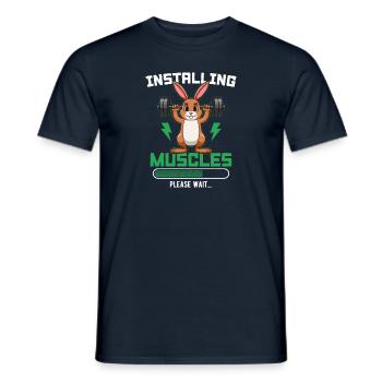Installing Muscles Please Wait Fitness - Männer T-Shirt - Navy - Vorne - AI Model Male 178 light (178cm)