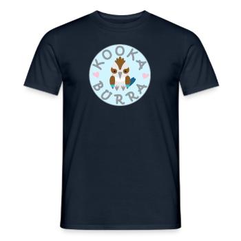 Kookaburra Australia Laughing Bird, Sweet Circle Hearts - Men's T-Shirt - navy - Front - AI Model Male 178 light (178cm)