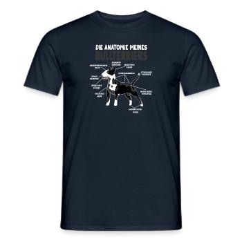 Bullterrier Anatomie witziges Hundehalter Hunde - Männer T-Shirt - Navy - Vorne - AI Model Male 178 light (178cm)