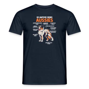 Australian Shepherd Aussie Anatomie Aussie - Männer T-Shirt - Navy - Vorne - AI Model Male 178 light (178cm)