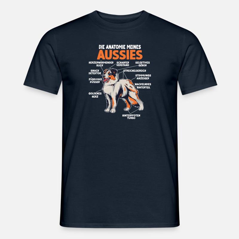 Australian Shepherd Aussie Anatomie Aussie - Männer T-Shirt - Navy