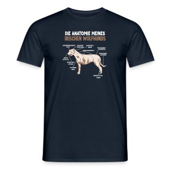 Irischer Wolfshund Anatomie lustiges Hundehalter - Männer T-Shirt - Navy - Vorne - AI Model Male 178 light (178cm)