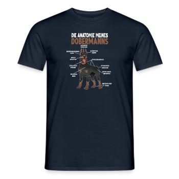 Dobermann Anatomie lustiges Hundehalter Gassi - Männer T-Shirt - Navy - Vorne - AI Model Male 178 light (178cm)