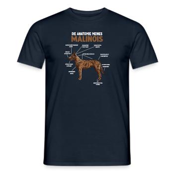 Malinois Anatomie lustiges Hundehalter Gassi - Männer T-Shirt - Navy - Vorne - AI Model Male 178 light (178cm)