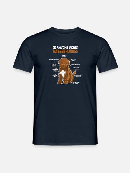 Wasserhund Anatomie Witziges Hundehalter Gassi - Männer T-Shirt - Navy