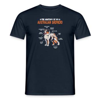 Australian Shepherd Aussie Anatomie Aussie - Männer T-Shirt - Navy - Vorne - AI Model Male 178 light (178cm)
