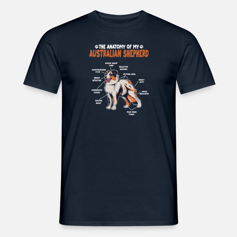 Australian Shepherd Aussie Anatomy Aussie - Men's T-shirt - navy