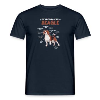 Beagle Anatomy Funny Dog Owners Dogs - Men's T-Shirt - navy - Front - AI Model Male 178 light (178cm)