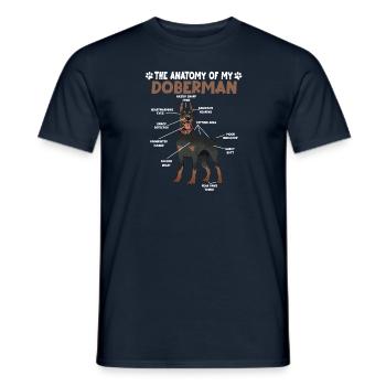 Dobermann Anatomie lustig Hundehalter Hund spazier - Männer T-Shirt - Navy - Vorne - AI Model Male 178 light (178cm)