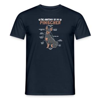 Pinscher Anatomie Drôle Chien Propriétaire Promenade - T-shirt homme - marine - Devant - AI Model Male 178 light (178cm)