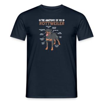 Rottweiler Anatomie Drôle Chien Propriétaire Promenade - T-shirt homme - marine - Devant - AI Model Male 178 light (178cm)