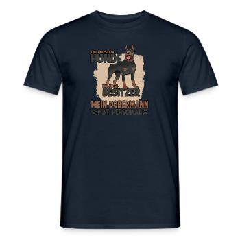 Dobermann Gassi Witziges Hundehalter Dobermann - Männer T-Shirt - Navy - Vorne - AI Model Male 178 light (178cm)