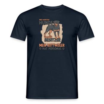 Rottweiler Gassi Witziges Hundehalter Rottweiler - Männer T-Shirt - Navy - Vorne - AI Model Male 178 light (178cm)