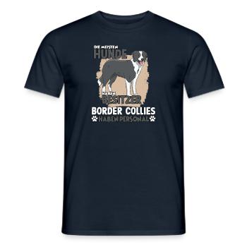 Border Collie Hundebesitzer lustiges Hunde Gassi - Männer T-Shirt - Navy - Vorne - AI Model Male 178 light (178cm)