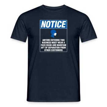 Face Mask Social Distancing Germaphobe Fun - Men's T-Shirt - navy - Front - AI Model Male 178 light (178cm)