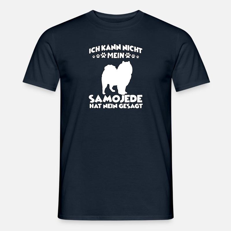 Samojede Hundetraining Motiv Samojeden Gassi - Männer T-Shirt - Navy