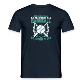 Baseball was ich mehr liebe Vater sein Spruch - Männer T-Shirt - Navy - Vorne - AI Model Male 178 light (178cm)