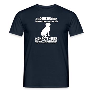 Funny Rottweiler dog training dog owner - Men's T-Shirt - navy - Front - AI Model Male 178 light (178cm)