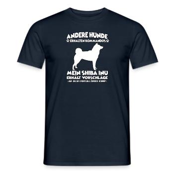 Funny Shiba Inu Dog Training Dog Owner - Men's T-Shirt - navy - Front - AI Model Male 178 light (178cm)