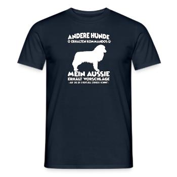 Funny Australian Shepherd Dog Training Dogs - Men's T-Shirt - navy - Front - AI Model Male 178 light (178cm)
