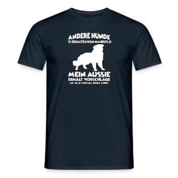 Hund Training Australian Shepherd Hundehalter - Männer T-Shirt - Navy - Vorne - AI Model Male 178 light (178cm)
