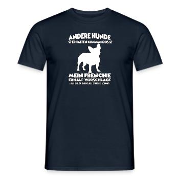Witziges Frenchie Hundetraining Hundebesitzer - Männer T-Shirt - Navy - Vorne - AI Model Male 178 light (178cm)