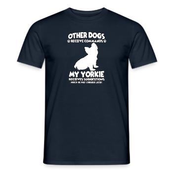 Funny Yorkshire Terrier Dog Training Dogs - Men's T-Shirt - navy - Front - AI Model Male 178 light (178cm)