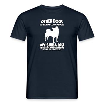 Funny Shiba Inu Dog Training Dog Owner - Men's T-Shirt - navy - Front - AI Model Male 178 light (178cm)