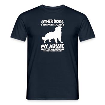 Obéissance Dressage de chien de berger australien - T-shirt homme - marine - Devant - AI Model Male 178 light (178cm)