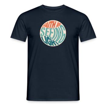 Happy Faith Boho Retro Positive Religious Christia - Men's T-Shirt - navy - Front - AI Model Male 178 light (178cm)