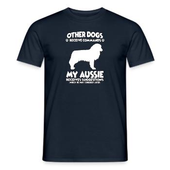 Drôle de chien de berger australien Chiens de dressage - T-shirt homme - marine - Devant - AI Model Male 178 light (178cm)