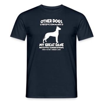Drôle de grands danois dressant les propriétaires de chiens - T-shirt homme - marine - Devant - AI Model Male 178 light (178cm)