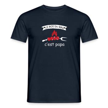 Le roi du BBQ c'est papa - T-shirt homme - marine - Devant - AI Model Male 178 light (178cm)