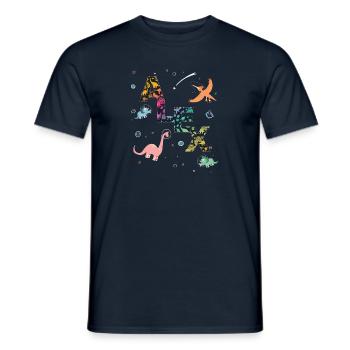 ALEX - Beautiful boy name with cute dinosaurs - Men's T-Shirt - navy - Front - AI Model Male 178 light (178cm)