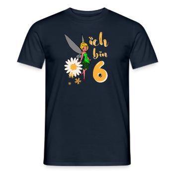 Ich bin 6 Jahre alt Fee Blumen Geburtstag Mädchen - Männer T-Shirt - Navy - Vorne - AI Model Male 178 light (178cm)