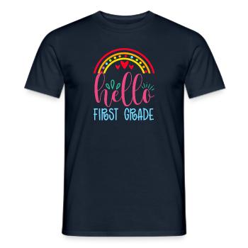 Kinder Crew Lustige Kindergärtnerin 1. Tag von - Männer T-Shirt - Navy - Vorne - AI Model Male 178 light (178cm)