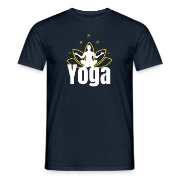Yoga méditer - T-shirt homme - marine - Devant - AI Model Male 178 light (178cm)