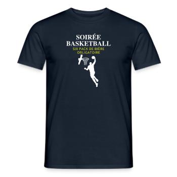 Basketball tee -cadeau fan de basketball - T-shirt homme - marine - Devant - AI Model Male 178 light (178cm)