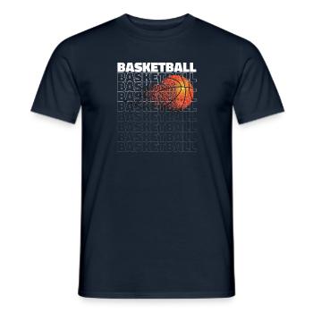 Basketball tee -gift basketball fan - Men's T-Shirt - navy - Front - AI Model Male 178 light (178cm)