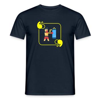 Boxing Pixel - Boxer Geschenkidee - Männer T-Shirt - Navy - Vorne - AI Model Male 178 light (178cm)