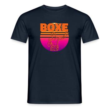 Vintage Boxing - Boxer Geschenkidee - Männer T-Shirt - Navy - Vorne - AI Model Male 178 light (178cm)