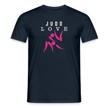 judo love - idee cadeau judo - T-shirt homme - marine - Devant - AI Model Male 178 light (178cm)