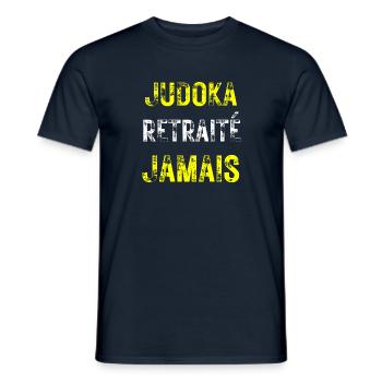 Judoka retraité - idee cadeau judo - T-shirt homme - marine - Devant - AI Model Male 178 light (178cm)