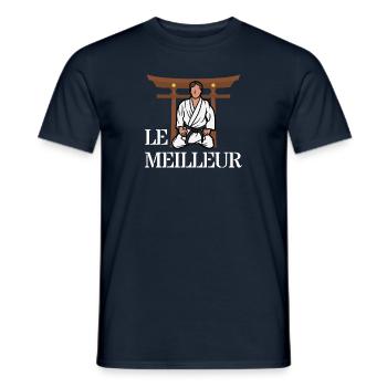 Le meileur - idee cadeau karate - T-shirt homme - marine - Devant - AI Model Male 178 light (178cm)