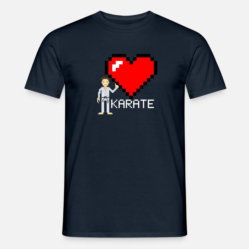 Karate Pixel - Karate Geschenkidee - Männer T-Shirt - Navy