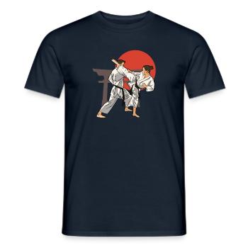 Karateka japon - idee cadeau karate - T-shirt homme - marine - Devant - AI Model Male 178 light (178cm)