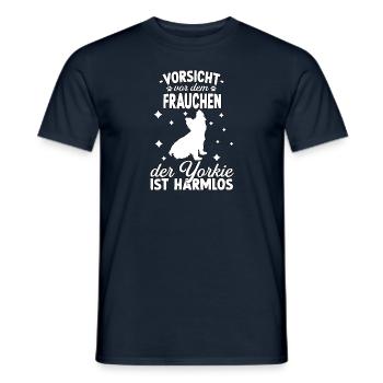 Witziges Yorkie Frauchen Hundeliebhaber Yorkie - Männer T-Shirt - Navy - Vorne - AI Model Male 178 light (178cm)